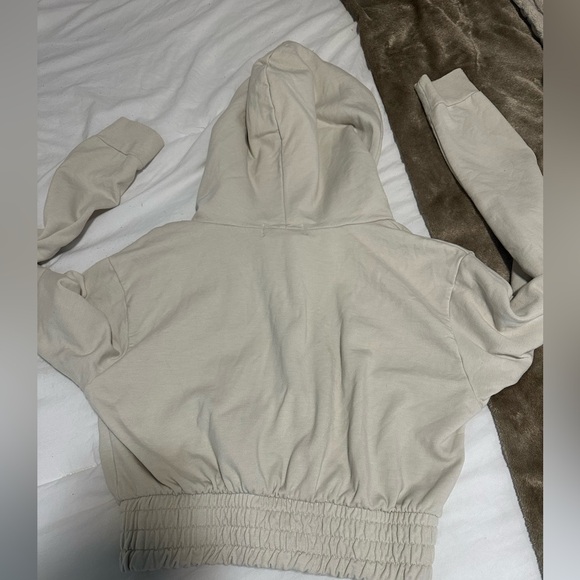 Talentless Cropped Hoodie - Medium - color: bone - Picture 2 of 3